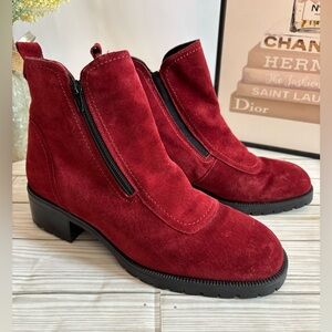 Regence Red Suede Ankle Boots